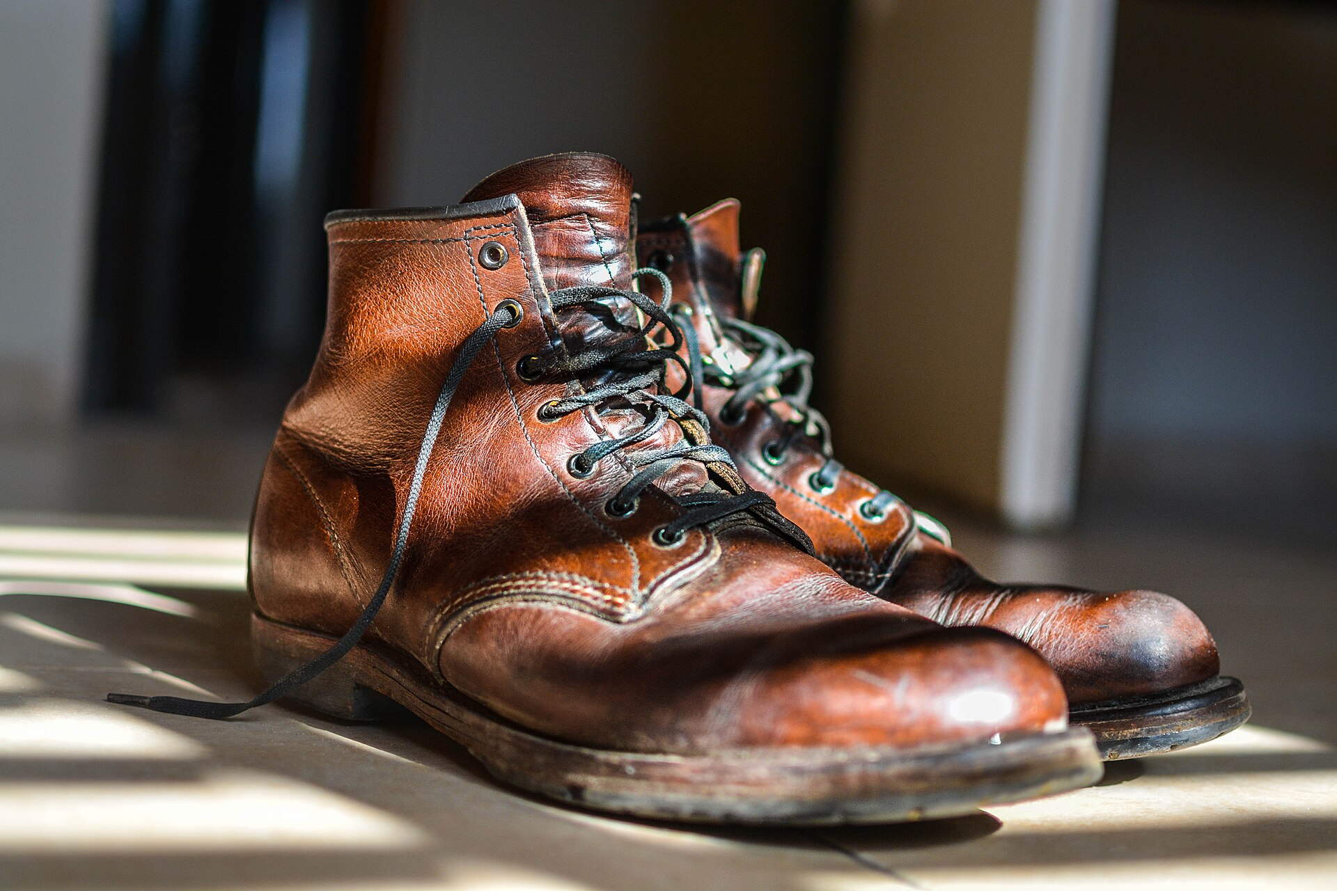 Brown leather shoes